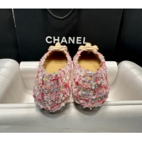 Best Grade Chanel Tweed Camellia Bloom Ballet Flat Pink 325071