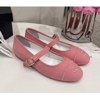 Best Product Chanel Cotton & Silk Mary Janes G45503 Pink 041705