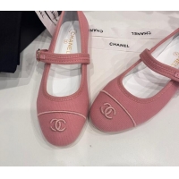 Best Product Chanel Cotton & Silk Mary Janes G45503 Pink 041705