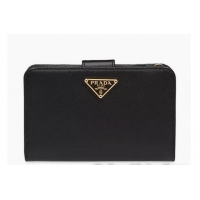 Best Price Prada Small Saffiano Leather Wallet PA1235 Black