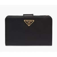 Best Price Prada Small Saffiano Leather Wallet PA1235 Black