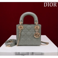 Super Quality Dior Mini Lady Dior Bag in Patent Cannage Leather M0505 Grey 2024