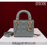 Inexpensive Dior Mini Lady Dior Bag in Cannage Lambskin M0505 Cloud Blue 2024