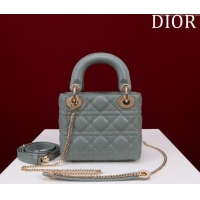 Inexpensive Dior Mini Lady Dior Bag in Cannage Lambskin M0505 Cloud Blue 2024