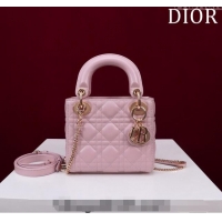 Discount Dior Mini Lady Dior Bag in Cannage Lambskin M0505 Light Pink 2024