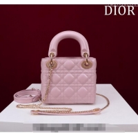 Discount Dior Mini Lady Dior Bag in Cannage Lambskin M0505 Light Pink 2024