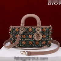 Top Quality Dior Small Lady D-Joy Bag with Wood Beads CD9081 Nude 2024