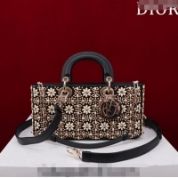 Traditional Specials Dior Small Lady D-Joy Bag with Wood Beads CD9081 Black 2024