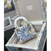 Super Quality Dior Micro Lady Dior Bag and Box Set with Florilegio Motif CD9085 Blue 2024