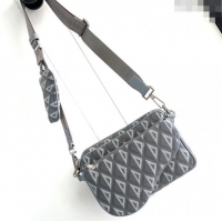 Buy Fashionable Dior Saddle Triple Pouch Bag in CD Diamond Canvas CD2061 Grey 2024