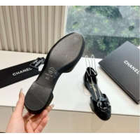 Buy Discount Chanel Lambskin Mary Janes with Camellia Black 041713