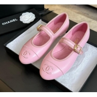 Best Product Chanel Lambskin Mary Janes G45503 Pink 041719