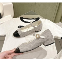 Luxury Cheap Chanel Tweed & Leather Mary Janes White 041809