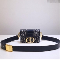 Shop Grade Dior 30 Montaigne Mini Box Shoulder Bag in Dior Oblique Jacquard CD0328 Blue 2024