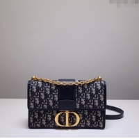 Inexpensive Dior 30 Montaigne Chain Bag in Dior Oblique Jacquard CD0329 Blue 2024