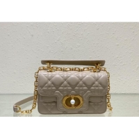 Top Grade Dior Mini Jolie Top Handle Bag in Cannage Calfskin CD5054 Grey 2024