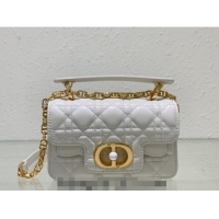 Good Taste Dior Mini Jolie Top Handle Bag in Cannage Calfskin CD5054 White 2024