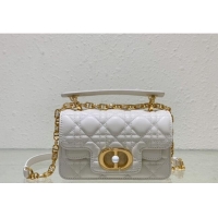 Good Taste Dior Mini Jolie Top Handle Bag in Cannage Calfskin CD5054 White 2024