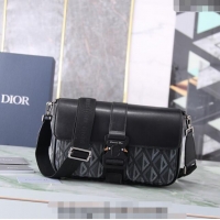 Top Design Dior Men's Hit the Road Bag with Strap in CD Diamond Canvas and Calfskin CD5066 Black 2024