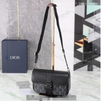 Top Design Dior Men's Hit the Road Bag with Strap in CD Diamond Canvas and Calfskin CD5066 Black 2024