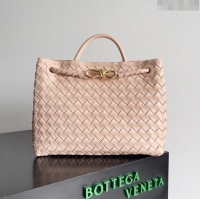 Promotional Bottega Veneta Medium Andiamo Top Handle Bag in Intrecciato Leather 743572 Nude Pink 2024