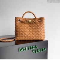 Top Quality Bottega Veneta Small Andiamo Top Handle Bag in Intrecciato Leather 743568 Brown 2024