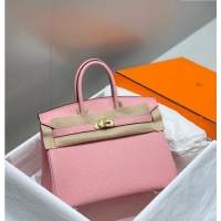 Most Popular Hermes Birkin 25cm Bag in Togo Calfskin 1227 Cream Pink