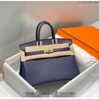 Lower Price Hermes Birkin 25cm Bag in Togo Leather 1227 Deep Blue