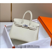 Grade Promotional Hermes Birkin 25cm Bag in Togo Leather 1227 Cream White