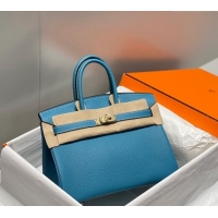 Reasonable Price Hermes Birkin 25cm Bag in Togo Leather 1227 Denim Blue