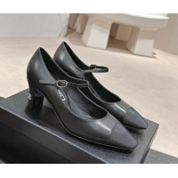 Best Price Chanel Lambskin & Grosgrain Mary Janes Pumps 6.5cm Black 423090