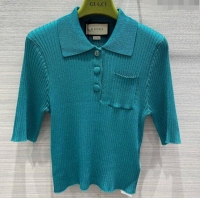 Top Grade Gucci Knit Short-sleeved Sweater G043014 Green 2024