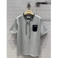 Most Popular Miu Miu Cotton T-shirt M043018 Grey 2024