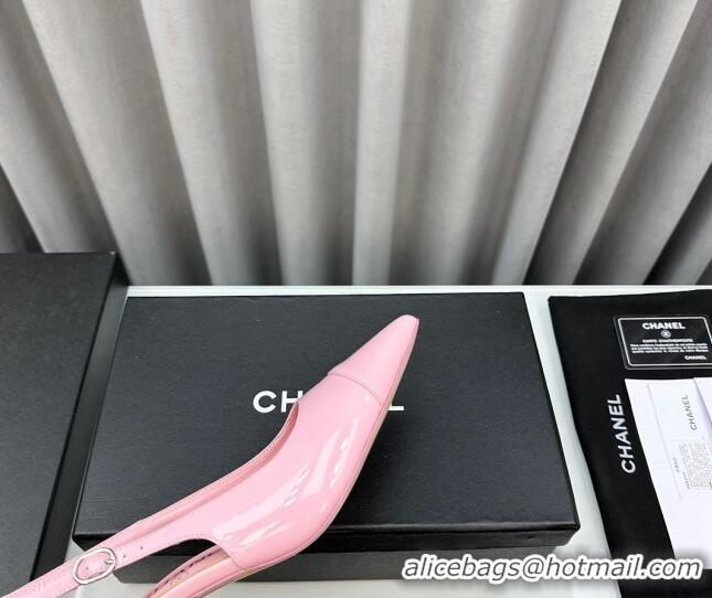 Hot Style Chanel Patent Calfskin Slingbacks Pumps 6cm Pink 423097