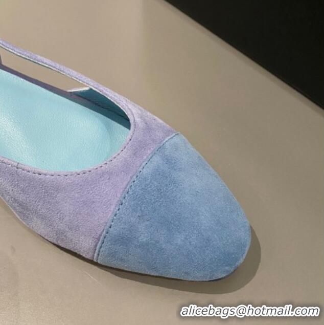 Fashion Chanel Suede Slingbacks Ballet Flat Purple 423107