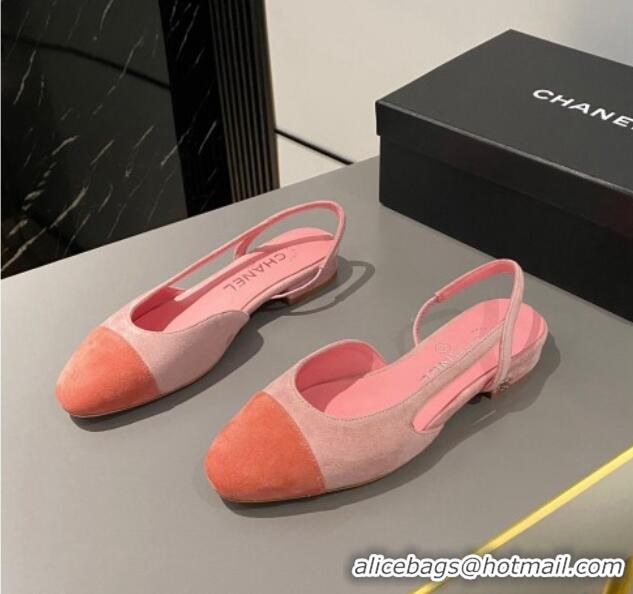 Classic Chanel Suede Slingbacks Ballet Flat Pink 423108