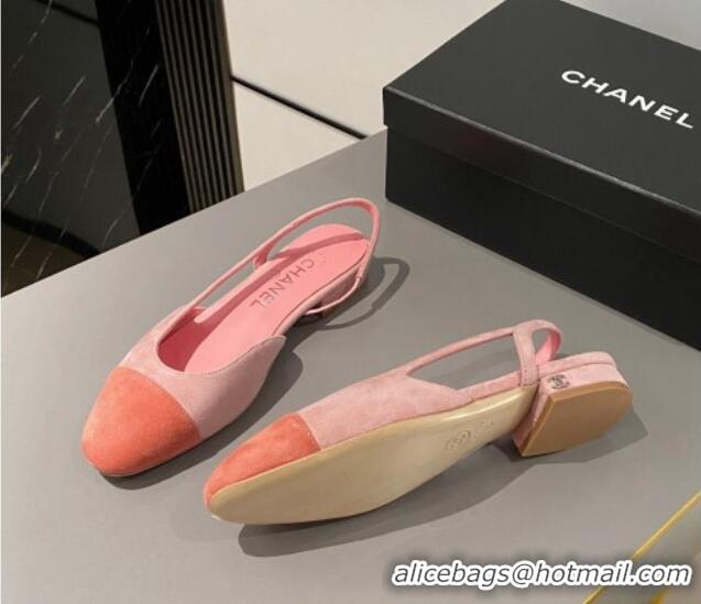 Classic Chanel Suede Slingbacks Ballet Flat Pink 423108