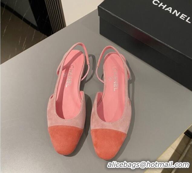 Classic Chanel Suede Slingbacks Ballet Flat Pink 423108