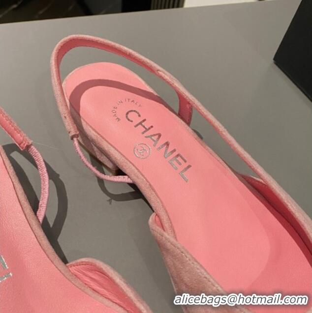 Classic Chanel Suede Slingbacks Ballet Flat Pink 423108