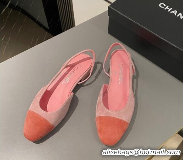 Classic Chanel Suede Slingbacks Ballet Flat Pink 423108