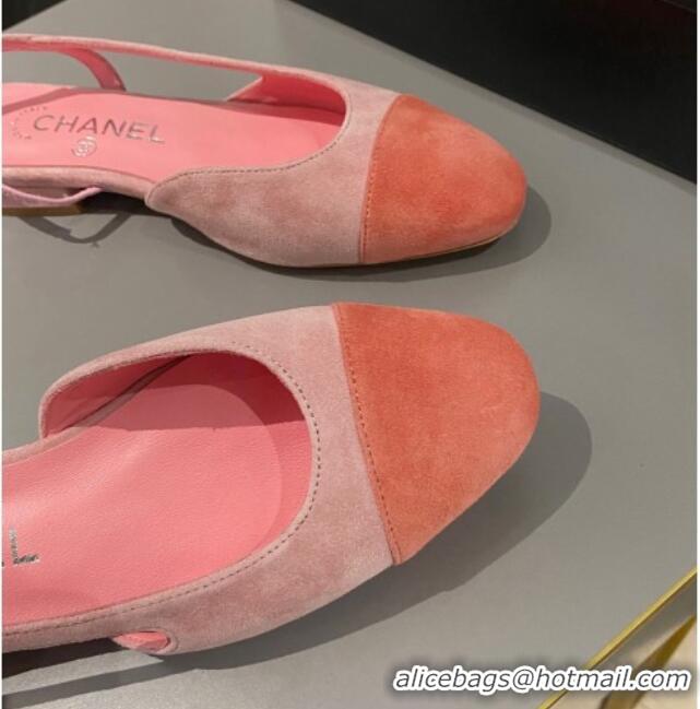 Classic Chanel Suede Slingbacks Ballet Flat Pink 423108