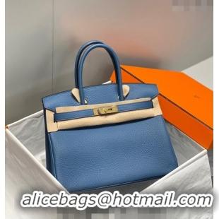 Buy Inexpensive Hermes Birkin 30cm Bag in Togo Leather 1227 Agate Blue 2023