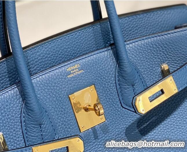 Buy Inexpensive Hermes Birkin 30cm Bag in Togo Leather 1227 Agate Blue 2023