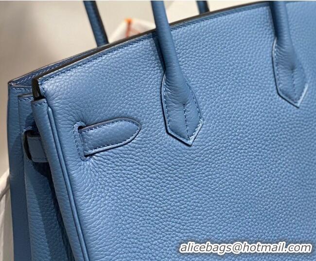 Buy Inexpensive Hermes Birkin 30cm Bag in Togo Leather 1227 Agate Blue 2023