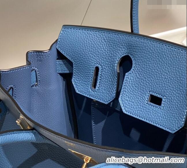 Buy Inexpensive Hermes Birkin 30cm Bag in Togo Leather 1227 Agate Blue 2023