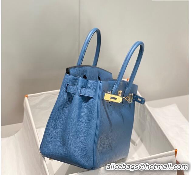 Buy Inexpensive Hermes Birkin 30cm Bag in Togo Leather 1227 Agate Blue 2023