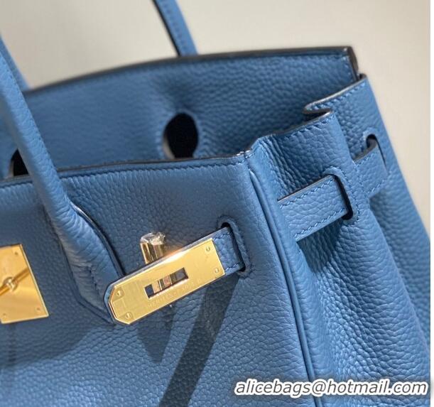 Buy Inexpensive Hermes Birkin 30cm Bag in Togo Leather 1227 Agate Blue 2023