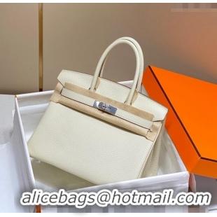 Buy Cheapest Hermes Birkin 30cm Bag in Togo Leather 1227 Cream White 2023