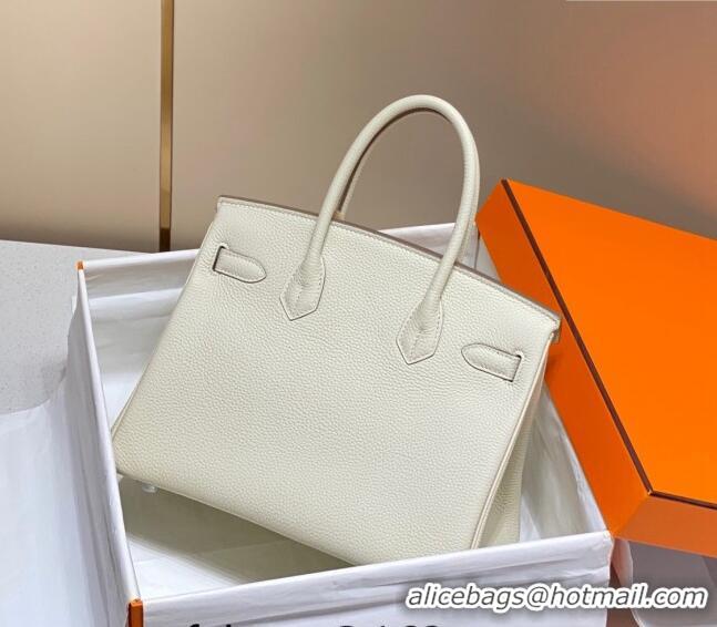 Buy Cheapest Hermes Birkin 30cm Bag in Togo Leather 1227 Cream White 2023