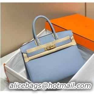 Traditional Specials Hermes Birkin 30cm Bag in Togo Leather 1227 Line Blue 2023